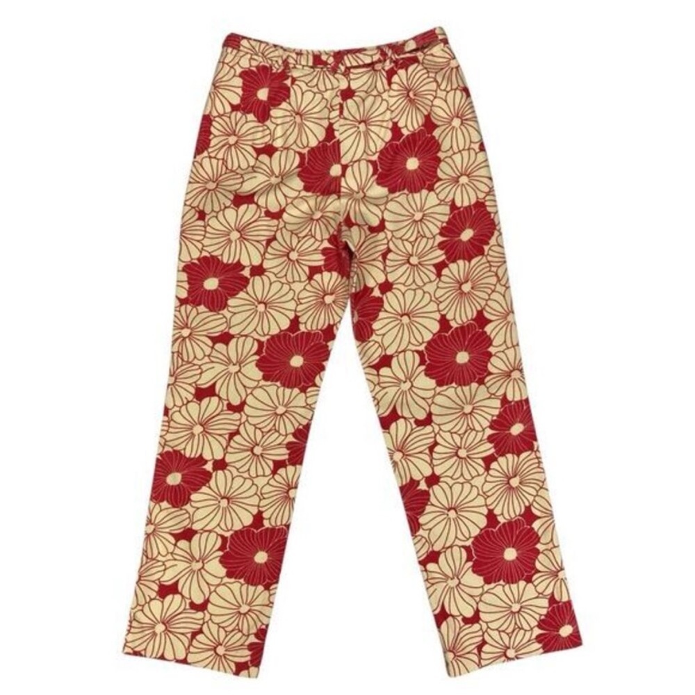Ann Taylor Loft Floral Red and Tan Pants - Picture 4 of 7